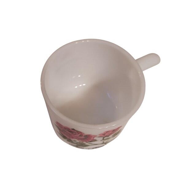 Vintage Milk Glass Rose-June Birth Flower Mug | Silent Adoration & Undying Love - Picture 3 of 9